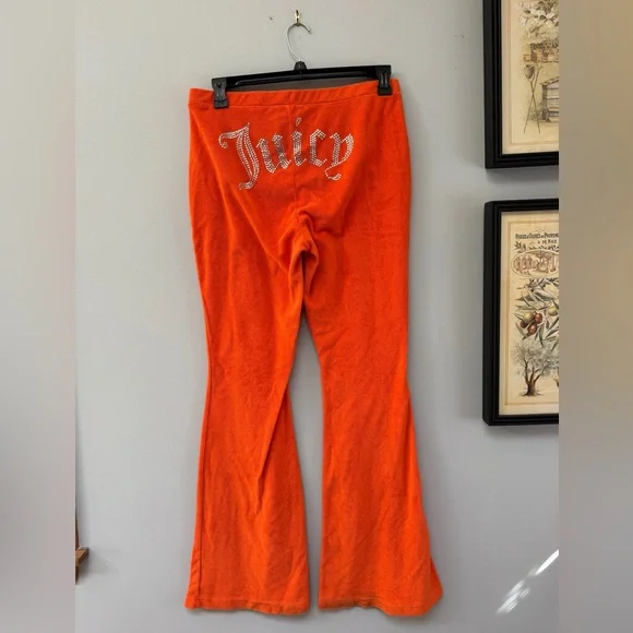 Juicy Couture Orange Flare Pants Size Large - Picture 2 of 5